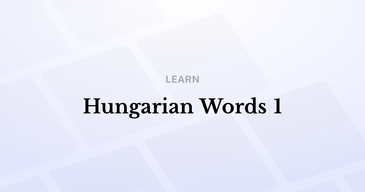 Hungarian words 1
