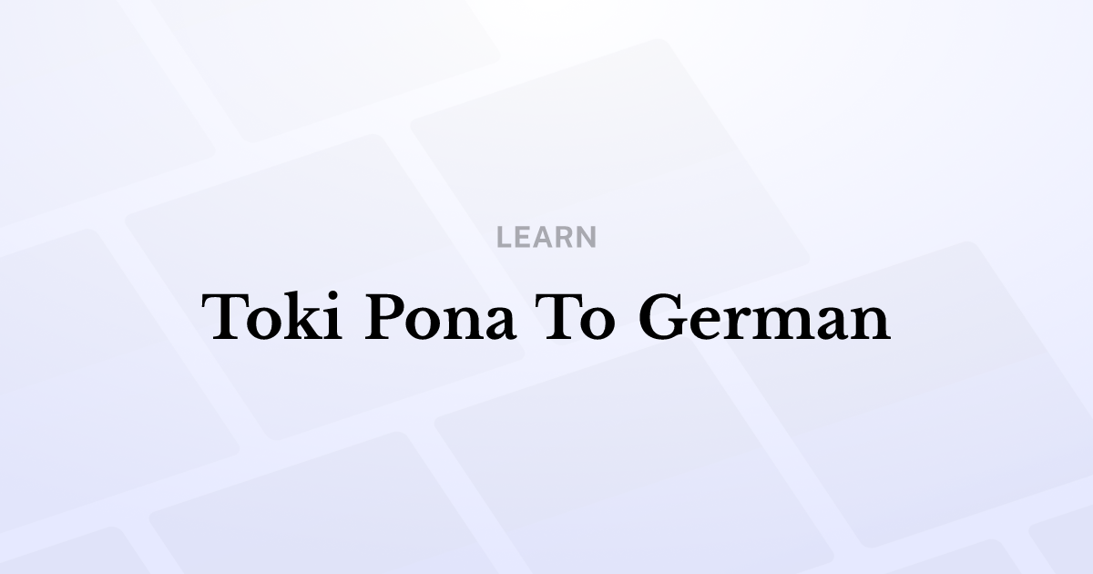 Toki Pona to German